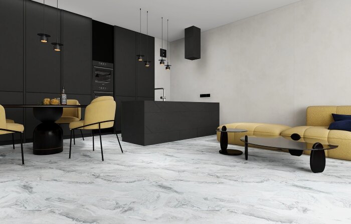 Каменный MSPC ламинат Stone Floor Жемчужный Мрамор DCD1-3 MP 1220х234х8мм